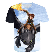 Load image into Gallery viewer, Hot Sales Children T-Shirt Cute Tops How To Train Your Dragon Cartoon 3D T-Shirt Summer Clothes Anime Men's T Shirt