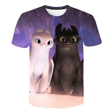 Load image into Gallery viewer, Hot Sales Children T-Shirt Cute Tops How To Train Your Dragon Cartoon 3D T-Shirt Summer Clothes Anime Men's T Shirt